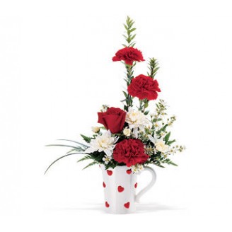 Romantic mug with flowers Gift Hampers Delivery Jaipur, Rajasthan